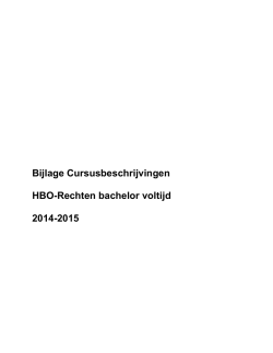 HBO-Rechten - cursusbeschrijvingen 2014-2015