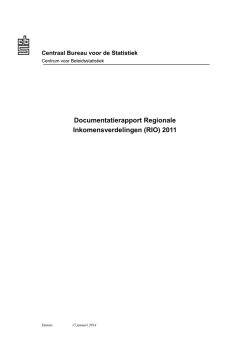 Documentatierapport Regionale Inkomensverdelingen (RIO