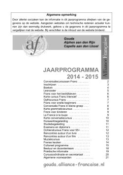 Jaarprogramma 2014-2015 downloaden (formaat PDF)
