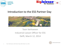 Introduction to the ESS Partner Day