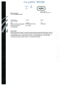 I-8 De brief dd 16-07-14 van VNG te Den Haag betr.model verord