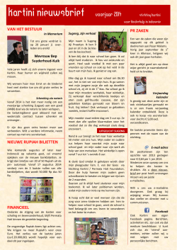 Kartini nieuwsbrief voorjaar 2014