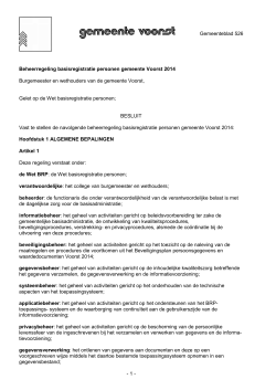 beheerregeling basisregistratie personen gemeente Voorst 2014 ()