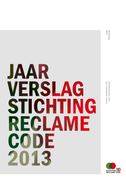 Jaarverslag 2013 Stichting Reclame Code voor verantw oorde