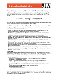 Aankomend Manager Transport (FT)
