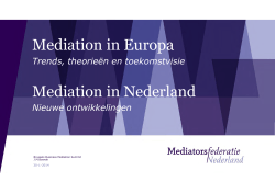 Mediation in Europa, trends - Business Mediation Summit