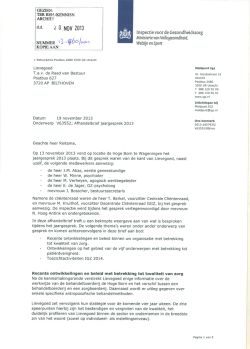 Inspectiebezoek Jaargesprek 2013