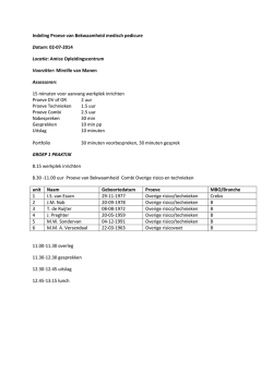 Indeling Proeve van Bekwaamheid medisch pedicure