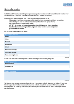 Retourformulier - Safety Things