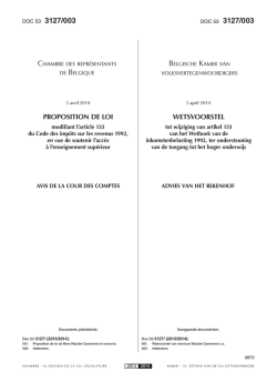 PROPOSITION DE LOI WETSVOORSTEL