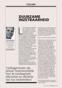 DUURZAME INZETBAARHEID