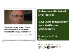 Een veilig sportklimaat voor LHBTers in gemeenten