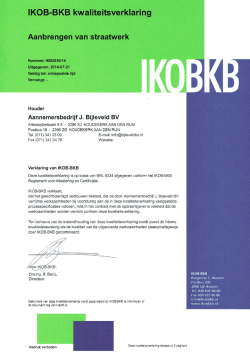 IKOB-BKB kwaliteitsverklaring - Aanbrengen van