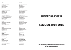 HOOFDKLASSE B SEIZOEN 2014-2015