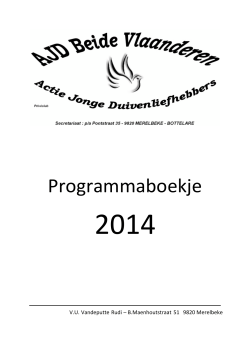 het programmaboekje van AJD Beide Vlaanderen