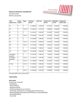 PRIJSLIJST SERVICEFLAT ALDLÂNSTATE