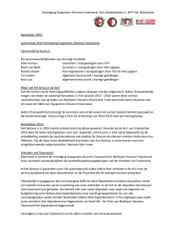 Jaarverslag 2014 - Supporters Steunen Feyenoord