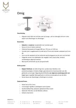 Omschrijving o Elegante vaste tafel met centrale