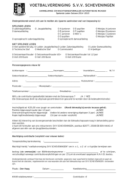 Inschrijfformulier - SVV Scheveningen