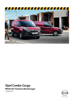 Prijslijst Combo Cargo