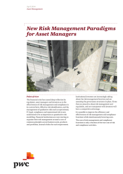 New risk management paradigms for asset managers