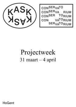 Projectweek - KASK Conservatorium