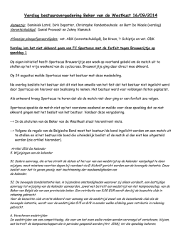 Vergadering 16-09-2014 - Beker van de Westkust