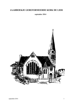 Jaarboekje van Gereformeerde kerk De Lier 2014