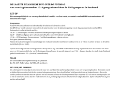 INFO FOTODAG zaterdag 8 november 2014