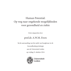 Prof.dr. A.W.M. Evers - Universiteit Leiden