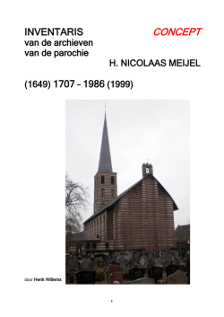 INVENTARIS PAROCHIE ST NICOLAAS