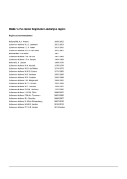 Download "Historische canon Regiment Limburgse Jagers