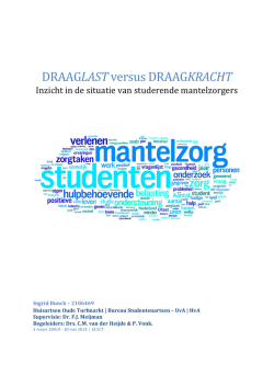 Draagkracht versus Draaglast bij Studerende Mantelzorgers