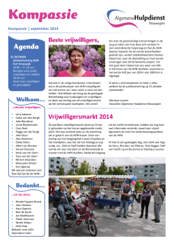 Nieuwsbrief september 2014 - Algemene Hulpdienst Nieuwegein