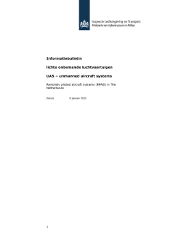 Informatiebulletin lichte onbemande luchtvaartuigen UAS