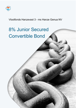 ms Hanze Genua 8% Junior Secured Convertible Bond AFM