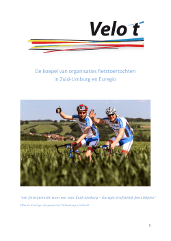Presentatieboekje VELO T - ODS, ontspanning door sport