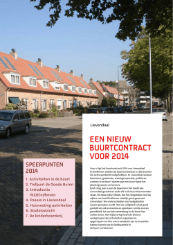 Een nieuw buurtcontract voor 2014