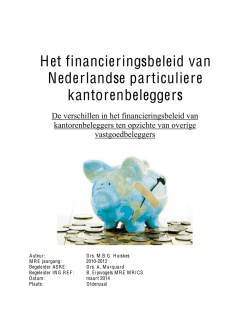 Het financieringsbeleid van Nederlandse