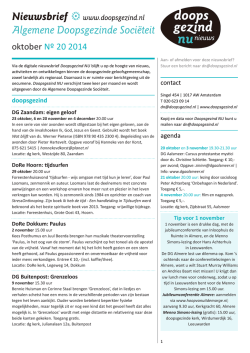 DNU 20 oktober 2014 - Algemene Doopsgezinde Sociëteit