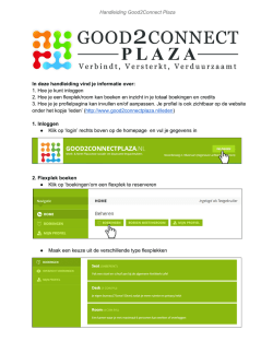 Handleiding Good2Connect Plaza In deze handleiding vind je