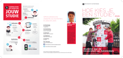 HOE KIES JE EEN STUDIE?2015-2016