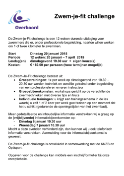 informatie flyer Zwem Je Fit challenge
