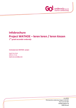 Infobrochure Project WATHOE &ndash; leren leren / lere