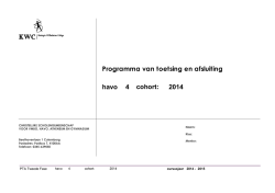PTA havo 4 cohort 2014 - Koningin Wilhelmina College