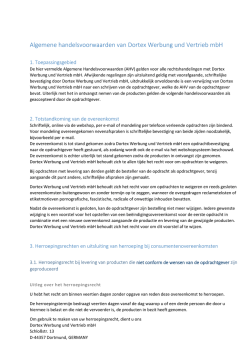 Algemene handelsvoorwaarden van Dortex - Holland