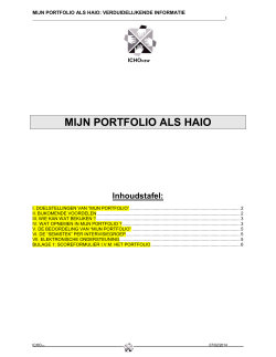 Instructies ivm portfolio