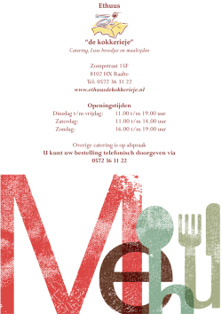 Catering, Luxe broodjes en maaltijden Zompstraat 15F 8102 HX