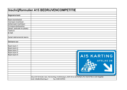Inschrijfformulier A15 BEDRIJVENCOMPETITIE