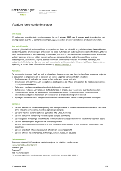 20141217_Vacature junior contentmanager NorthernLight